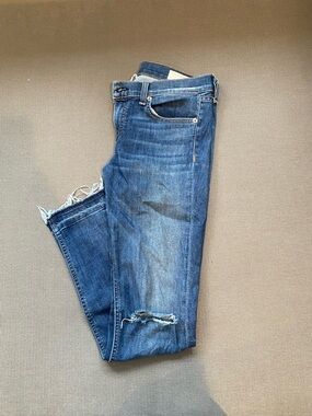 rag & bone women's blue skinny distressed jeans